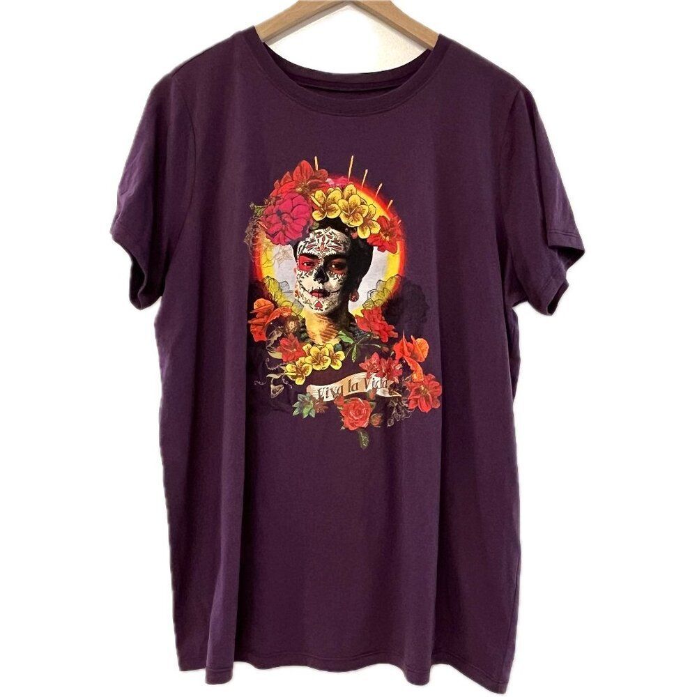 Torrid Purple Frida Kahlo Graphic Tee Shirt - Size 1X